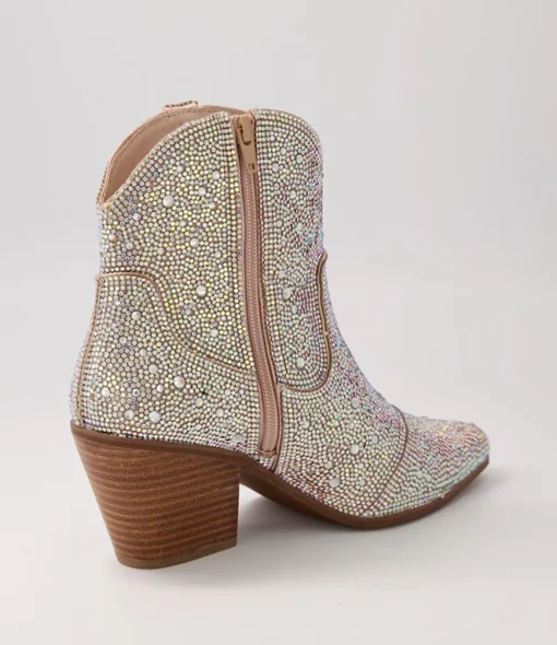 Cheap Willis Silver Jewel Fabric Ankle Boots Women Ankle Boots