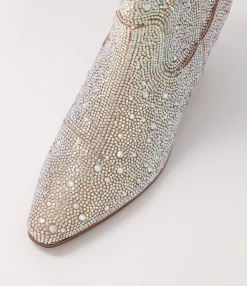 Cheap Willis Silver Jewel Fabric Ankle Boots Women Ankle Boots