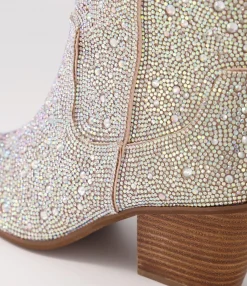 Cheap Willis Silver Jewel Fabric Ankle Boots Women Ankle Boots