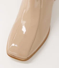 Best Sale Winni Camel Patent Leather Chelsea Boots Women Ankle Boots