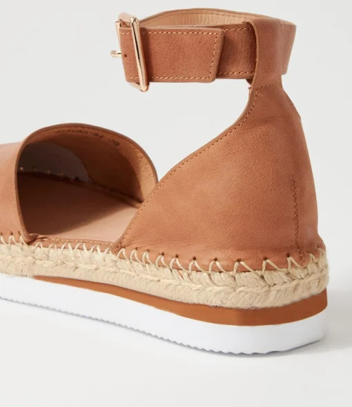 Best Wynona Tan Leather Espadrilles Women Flats