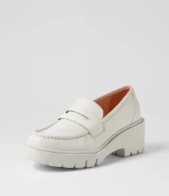 Discount Xana Ivory Leather Heels Women Loafers