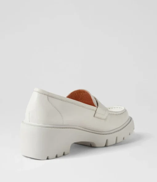 Discount Xana Ivory Leather Heels Women Loafers