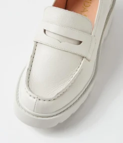 Discount Xana Ivory Leather Heels Women Loafers