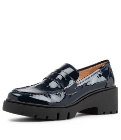 Flash Sale Xana Navy Patent Leather Heels Women Loafers