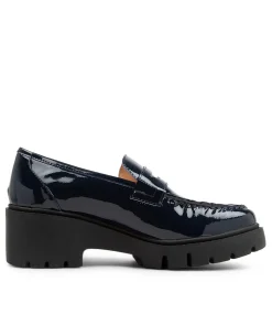 Flash Sale Xana Navy Patent Leather Heels Women Loafers