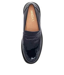 Flash Sale Xana Navy Patent Leather Heels Women Loafers