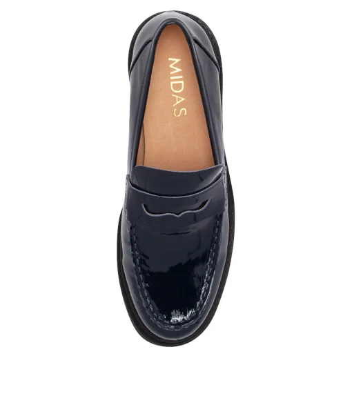 Flash Sale Xana Navy Patent Leather Heels Women Loafers