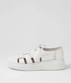 New Yaos White Leather Sneakers Women Sneakers