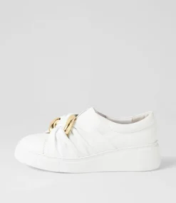 Discount Yoller White Leather Sneakers Women Sneakers