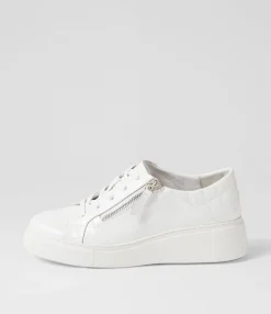 Hot Yorkie White Patent Leather Sneakers Women Sneakers