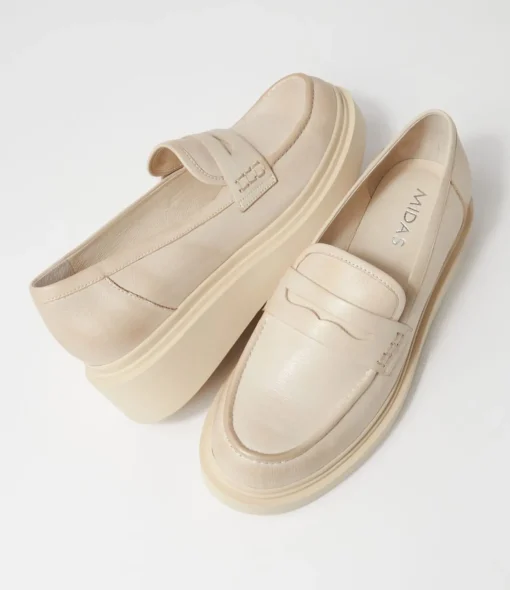 Online Zafari Milk Leather Loafers Women Loafers